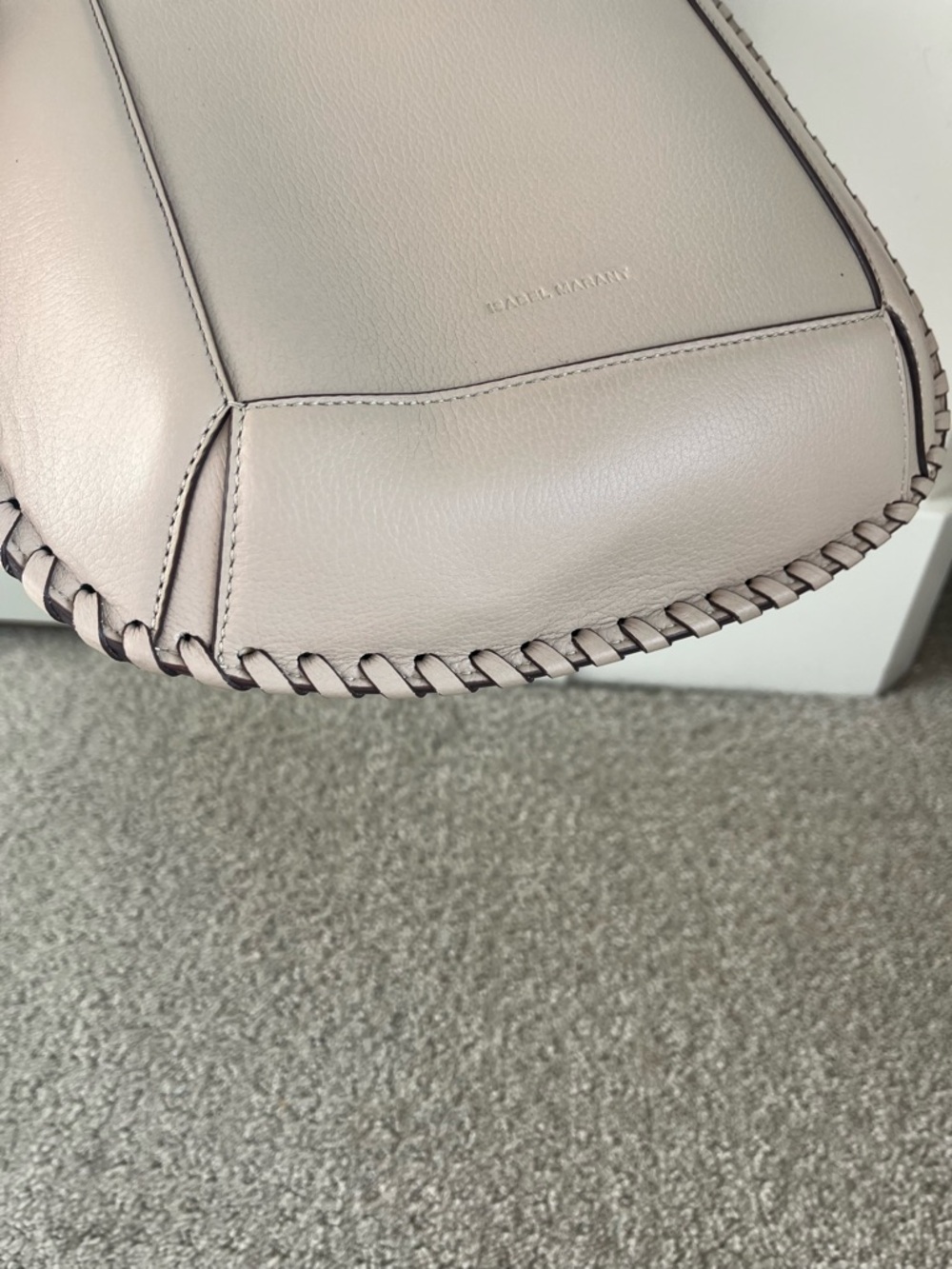 isabel marant oskan bag Leather Crossbody Saddle Bag in Beige - Picture 15 of 15